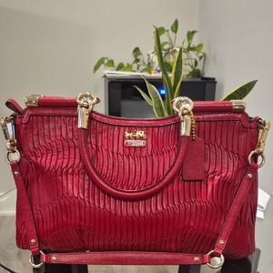 Coach Red Leather Handbag